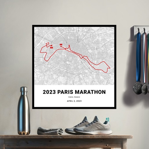 2023 Paris Marathon Poster - Route Map 3