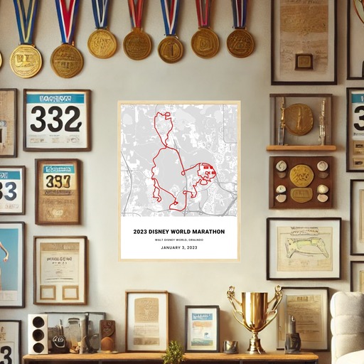 2023 Disney World Marathon Poster - Route Map 2