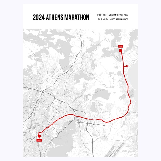 2024 Athens Marathon Poster - Route Map 1