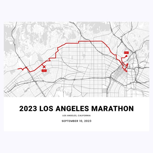 2023 Los Angeles Marathon Poster - Route Map 1