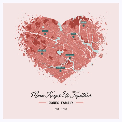 Mother's Day Family Poster - Street Map 1