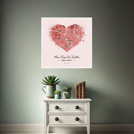 Mother's Day Family Poster - Street Map 3