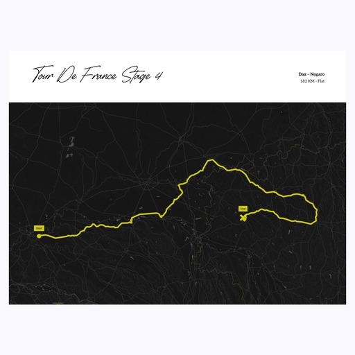 2023 Tour de France Stage 4 Poster - Route Map 1