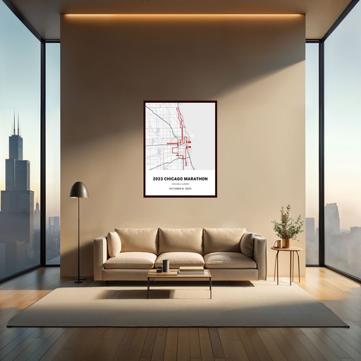 2023 Chicago Marathon Poster - Route Map 2