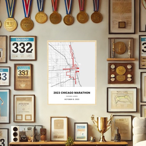 2023 Chicago Marathon Poster - Route Map 3
