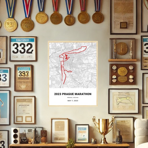 2023 Prague Marathon Poster - Route Map 2