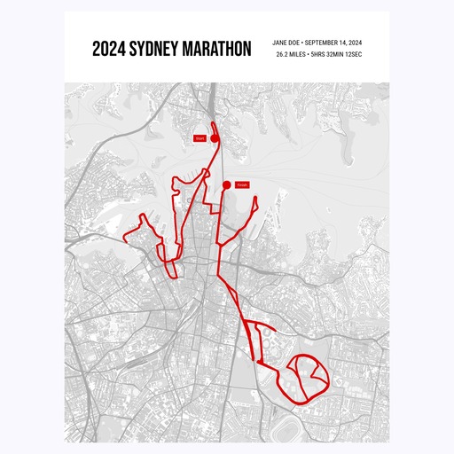 2024 Sydney Marathon Poster - Route Map 1