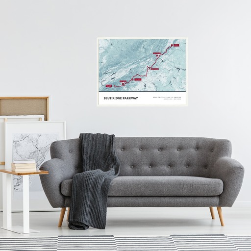 Our Blue Ridge Parkway Road Trip Poster - Route Map 4