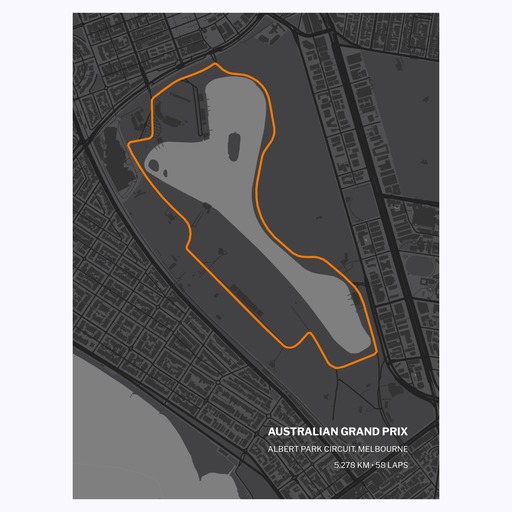 Australian Grand Prix Poster - Track Map 1