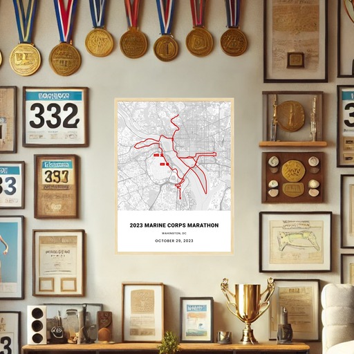 2023 Marine Corps Marathon Poster - Route Map 2