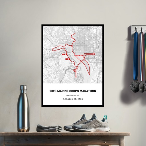 2023 Marine Corps Marathon Poster - Route Map 3