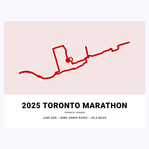 Minimalist 2025 Toronto Marathon Poster - Route Map 1