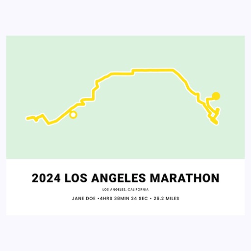 Minimalist 2025 Los Angeles Marathon Poster - Route Map 1