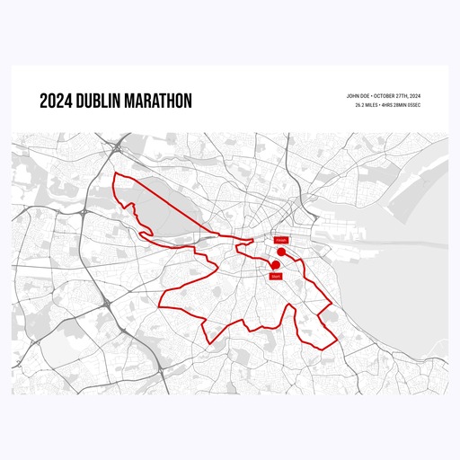 2024 Dublin Marathon Poster - Route Map 1