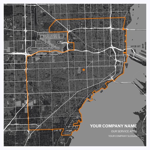 Our Service Area Map Poster - Street Map 1
