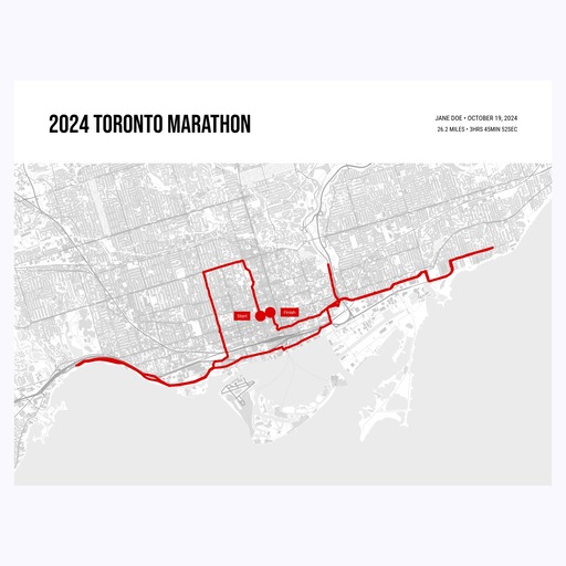 2024 Toronto Marathon Poster - Route Map 1