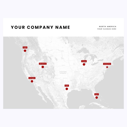 Our Corporate Branches Map Poster - Terrain Map 1