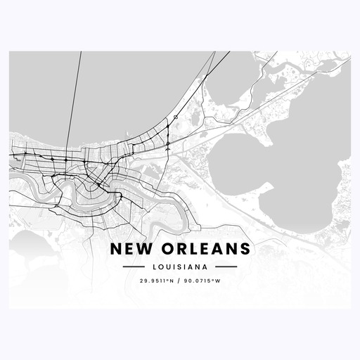New Orleans in Light Poster - Street Map 1