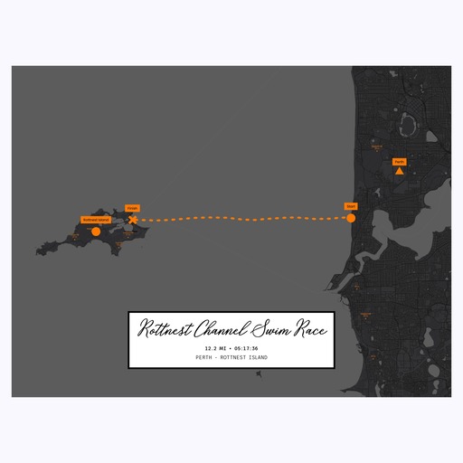 Rottnest Channel Swim Race - Route Map 1