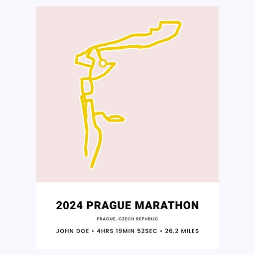 Minimalist 2025 Prague Marathon Poster - Route Map 1