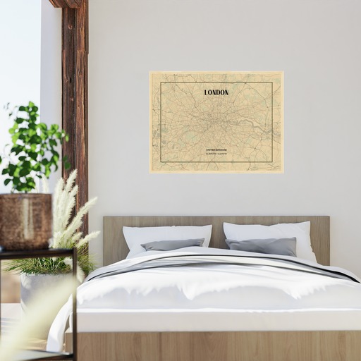 London in Vintage Poster - Street Map 6