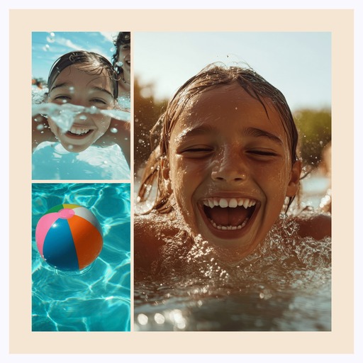 Pool Day Poster - Photo Collage Print 1