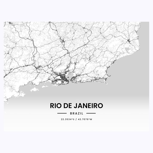 Rio de Janeiro in Light Poster - Street Map 6