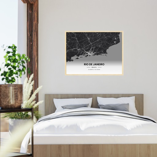 Rio de Janeiro in Dark Poster - Street Map 11