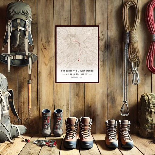 Our Summit: Mount Rainier Poster - Route Map 7