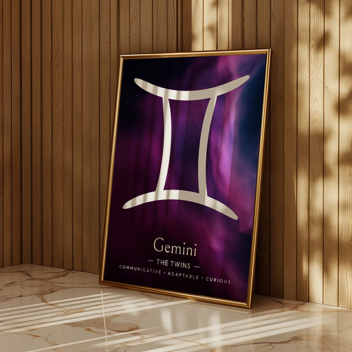 Gemini in Curvy Print - Custom Zodiac Sign Poster 11