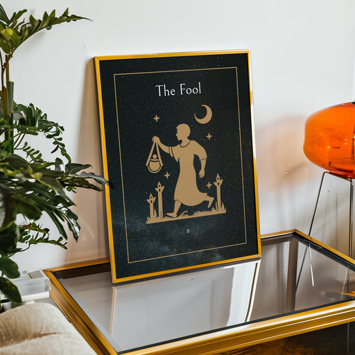 The Fool in Block Print - Custom Tarot Card Poster 9