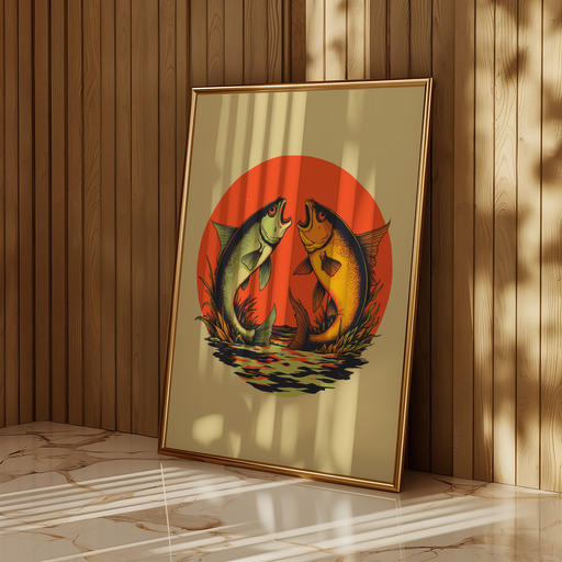 Pisces in Vibrant Grunge Print - Custom Zodiac Sign Poster 11