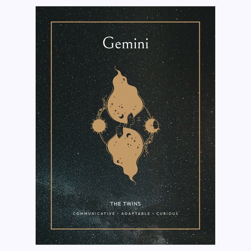 Gemini in Block Print - Custom Zodiac Sign Poster 6