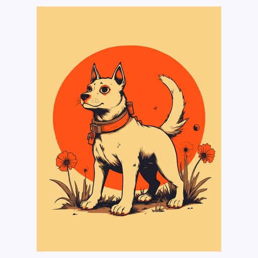 Dog in Vibrant Grunge Print - Custom Chinese Zodiac Poster 6