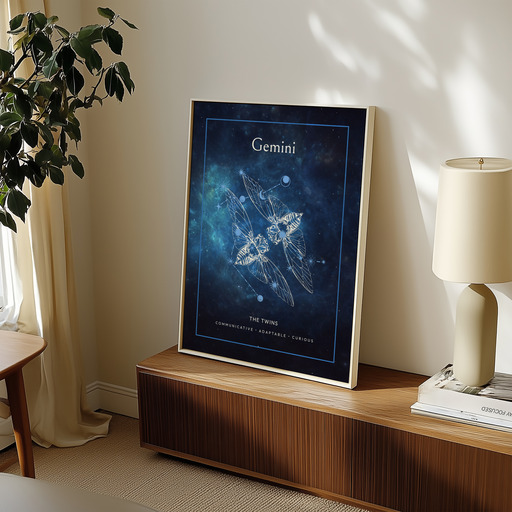 Gemini in Embellished Outline Print - Custom Zodiac Sign Poster 11