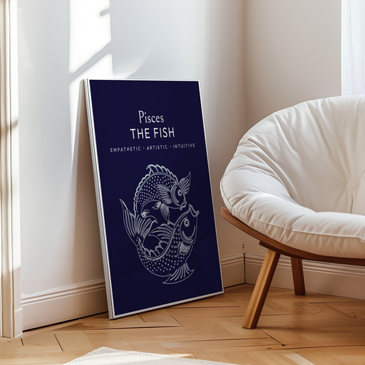Pisces in Fine Line Print - Custom Zodiac Sign Poster 10