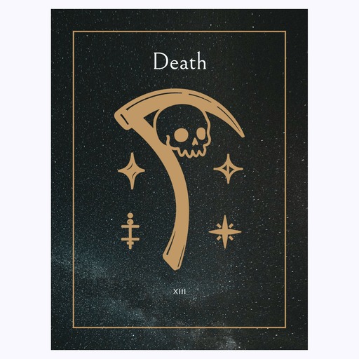 Death in Block Print - Custom Tarot Card Poster 6