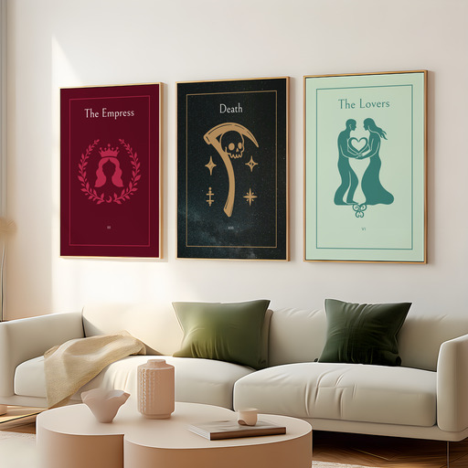 Death in Block Print - Custom Tarot Card Poster 8