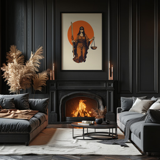 Justice in Vibrant Grunge Print - Custom Tarot Card Poster 11