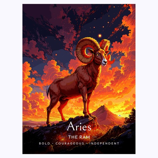 Aries in Enchanted Surrealism Print - Custom Zodiac Sign Poster 6