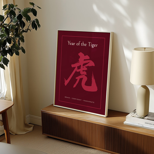 Tiger in Curvy Print - Custom Chinese Zodiac Poster 11