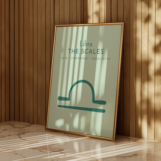 Libra in Wavy Paintbrush Print - Custom Zodiac Sign Poster 11