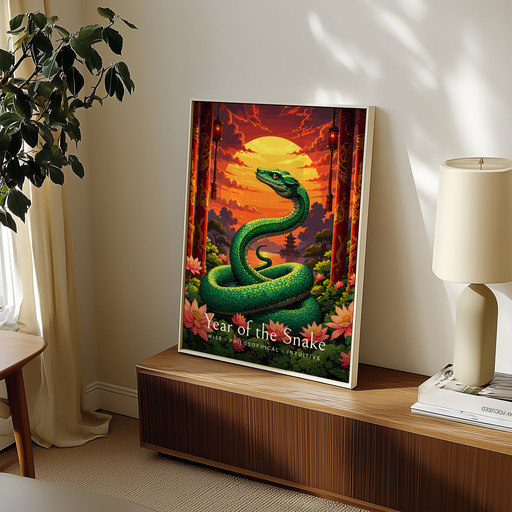 Snake in Enchanted Surrealism Print - Custom Chinese Zodiac Poster 11