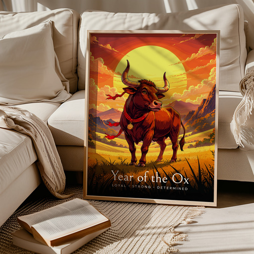 Ox in Enchanted Surrealism Print - Custom Chinese Zodiac Poster 10