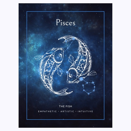 Pisces in Embellished Outline Print - Custom Zodiac Sign Poster 6