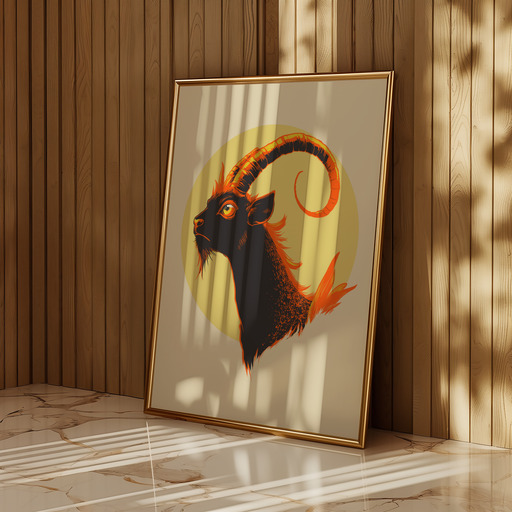 Capricorn in Vibrant Grunge Print - Custom Zodiac Sign Poster 11