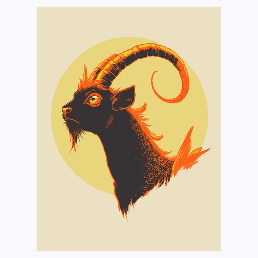 Capricorn in Vibrant Grunge Print - Custom Zodiac Sign Poster 6