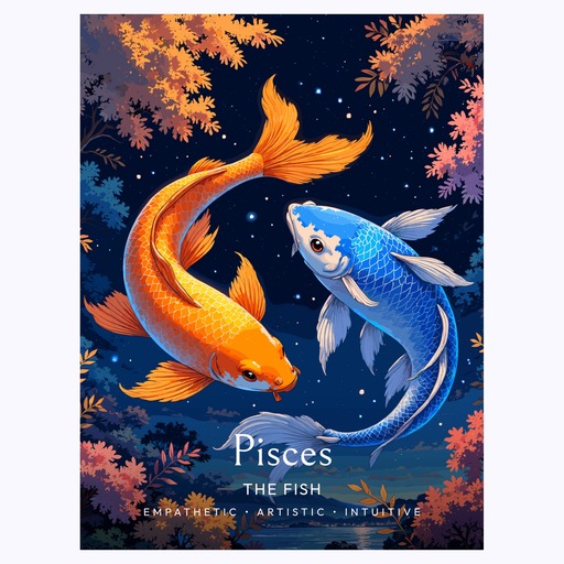 Pisces in Enchanted Surrealism Print - Custom Zodiac Sign Poster 6