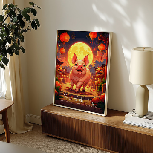 Pig in Enchanted Surrealism Print - Custom Chinese Zodiac Poster 11