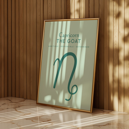 Capricorn in Wavy Paintbrush Print - Custom Zodiac Sign Poster 11